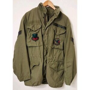 Vintage US Air Force Cold Weather M-65 Field Jacket Mens Small Long Flaws Read